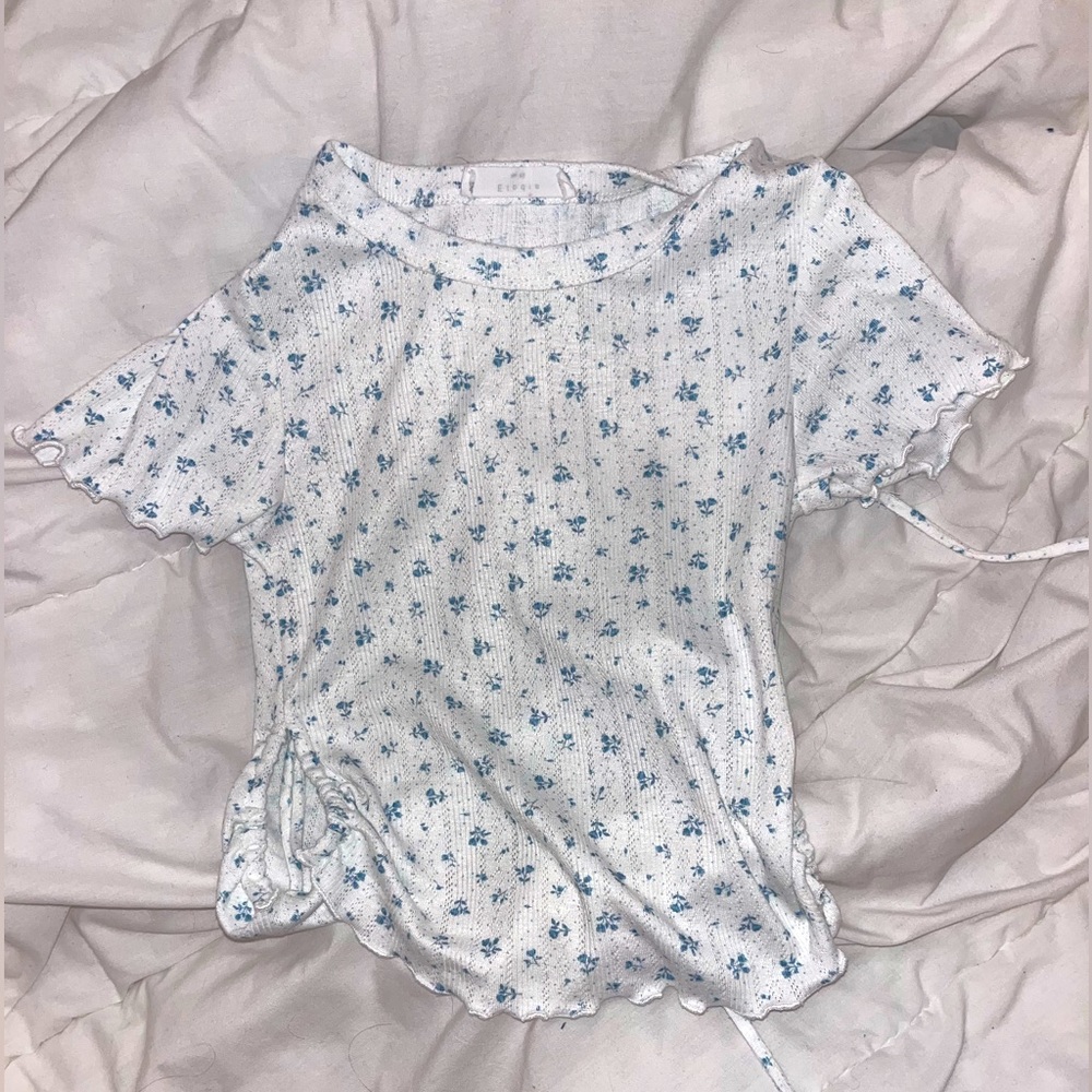 cinched blue floral nordstrom/elodie shirt